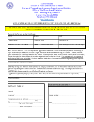 Document preview: Application for a Certified Birth Certificate Per Nrs 440.700 (4a) - Nevada