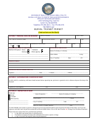 Document preview: Burial Transit Permit Form - Nevada