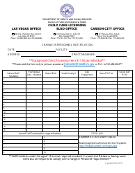 Document preview: Change in Personnel Notification Form - Nevada