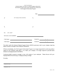 Document preview: Form 4158-EC National Medical Support Notice (Nmsn) Recall Letter - Child Support Enforcement Program - Nevada