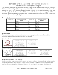 Document preview: Form 2151-WC Application for Child Care Assistance - Nevada
