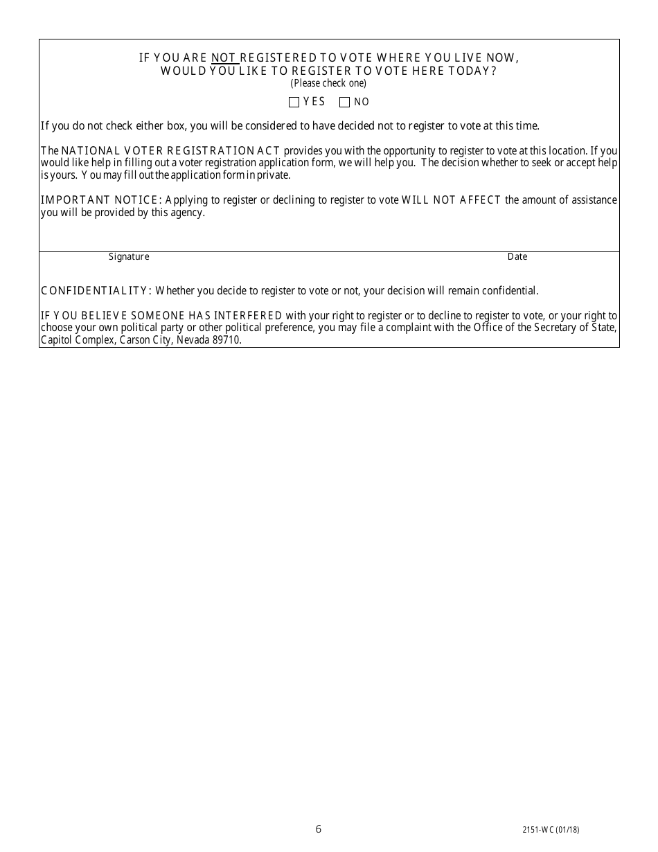 Form 2151-WC Application for Child Care Assistance - Nevada, Page 7