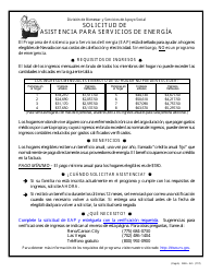 Formulario 2824-ELS Solicitud De Asistencia Para Servicios De Energia - Nevada (Spanish)