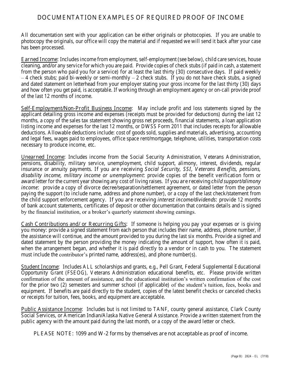 Form 2824-EL Application for Assistance - Energy Assistance Program - Nevada, Page 3