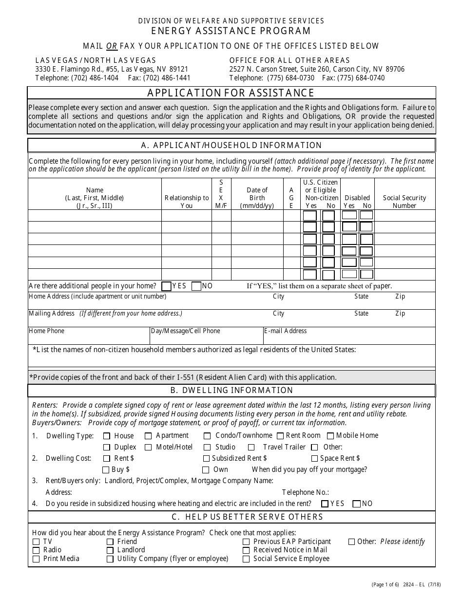 Form 2824 El Fill Out Sign Online And Download Fillable Pdf Nevada Templateroller 6742