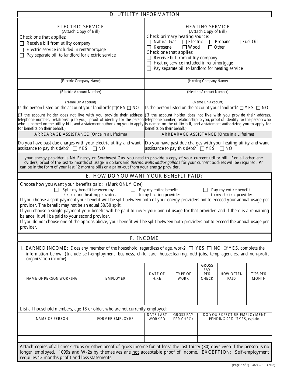 Form 2824 El Fill Out Sign Online And Download Fillable Pdf Nevada Templateroller 4071