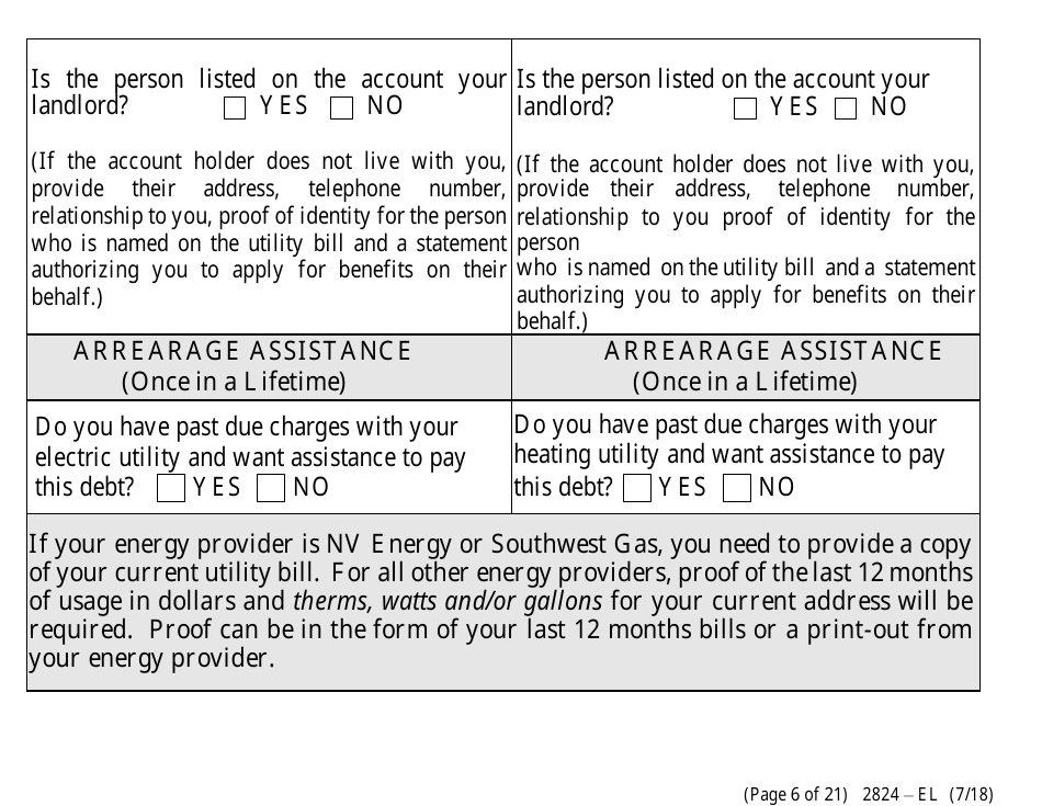Form 2824-EL Application for Assistance (Vision Impaired) - Energy Assistance Program - Nevada, Page 12