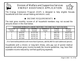 Form 2824-EL Application for Assistance (Vision Impaired) - Energy Assistance Program - Nevada, Page 2