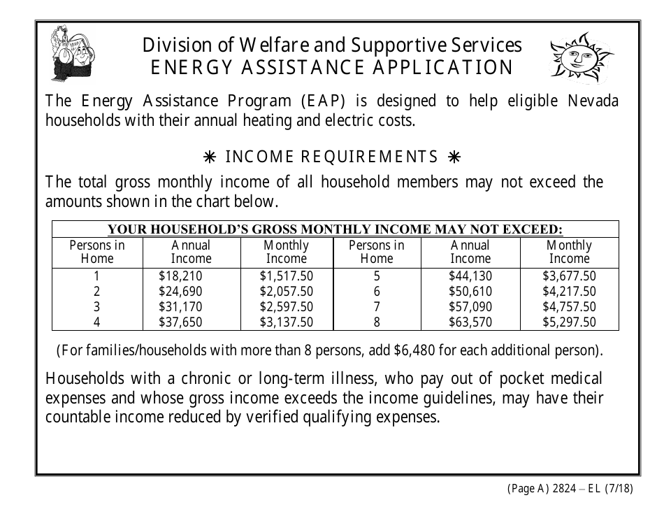Form 2824-EL Application for Assistance (Vision Impaired) - Energy Assistance Program - Nevada, Page 2