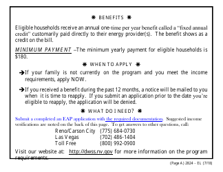 Form 2824-EL Application for Assistance (Vision Impaired) - Energy Assistance Program - Nevada, Page 3
