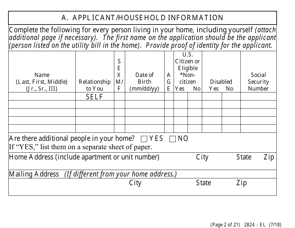 Form 2824-EL Application for Assistance (Vision Impaired) - Energy Assistance Program - Nevada, Page 8