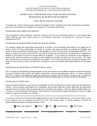 Document preview: Formulario 2136-EES Assistencia Temporaria Para Familias Necesitadas - Programas De Beneficios De Dinero - Nevada (Spanish)