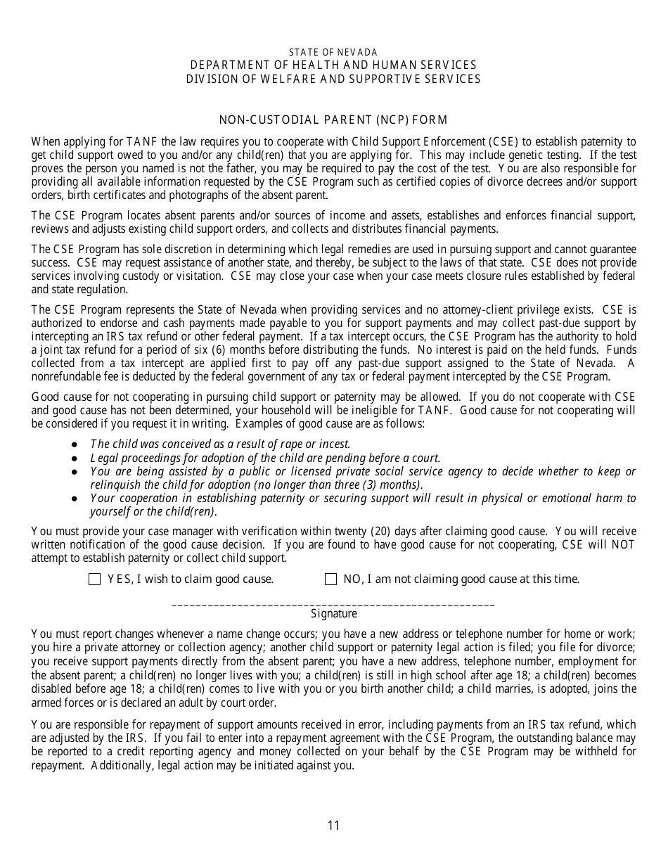 Form 2905-EG Application for Assistance - Nevada, Page 11