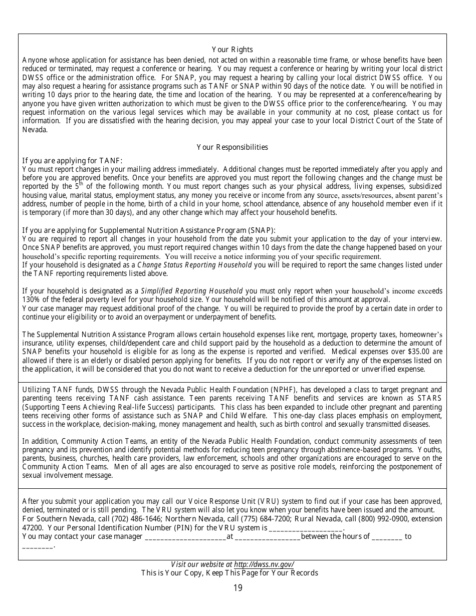 Form 2905-EG Application for Assistance - Nevada, Page 19