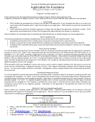 Form 2905-EG Application for Assistance - Nevada