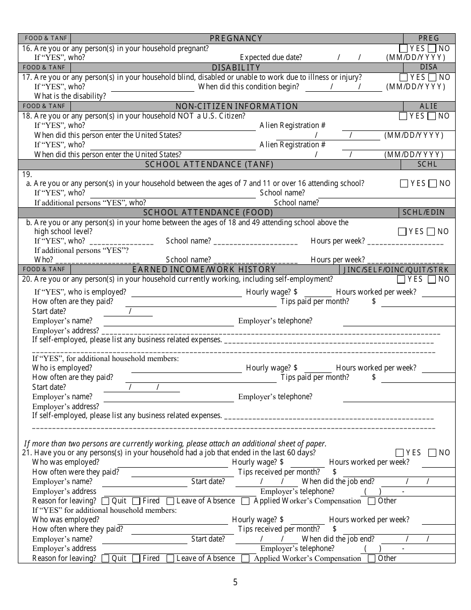 Form 2905-EG Application for Assistance - Nevada, Page 5