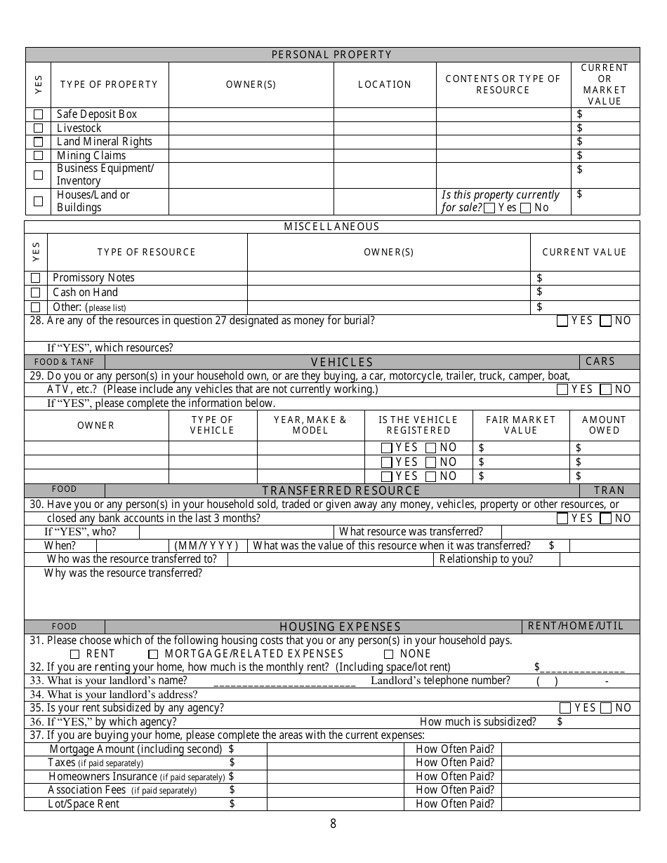 Form 2905-EG Application for Assistance - Nevada, Page 8