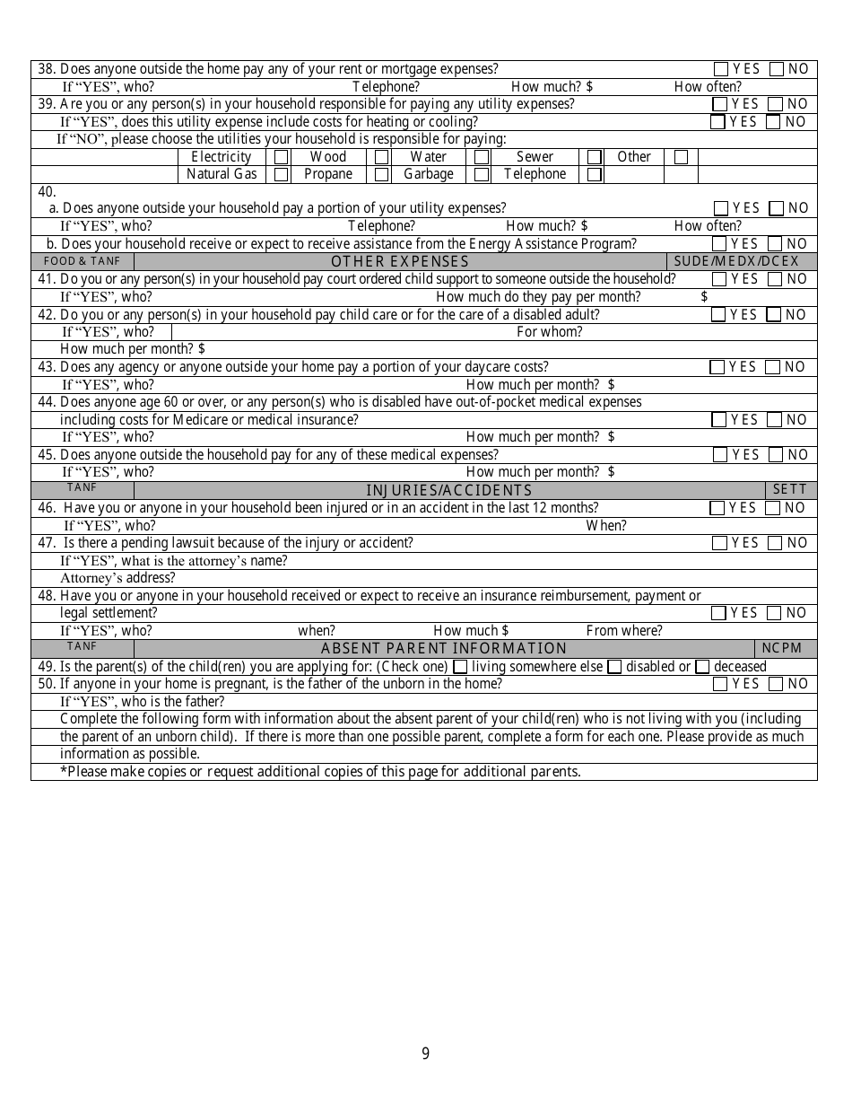 Form 2905-EG Application for Assistance - Nevada, Page 9