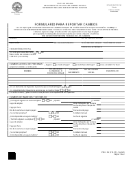 Formulario 2584-EG Formulario Para Reportar Cambios - Nevada (Spanish)