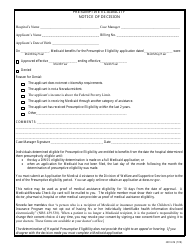 Document preview: Form 2991-EM Notice of Decision - Presumptive Eligibility - Nevada