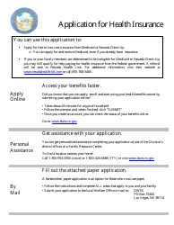 Form 2960-EG Application for Health Insurance - Nevada