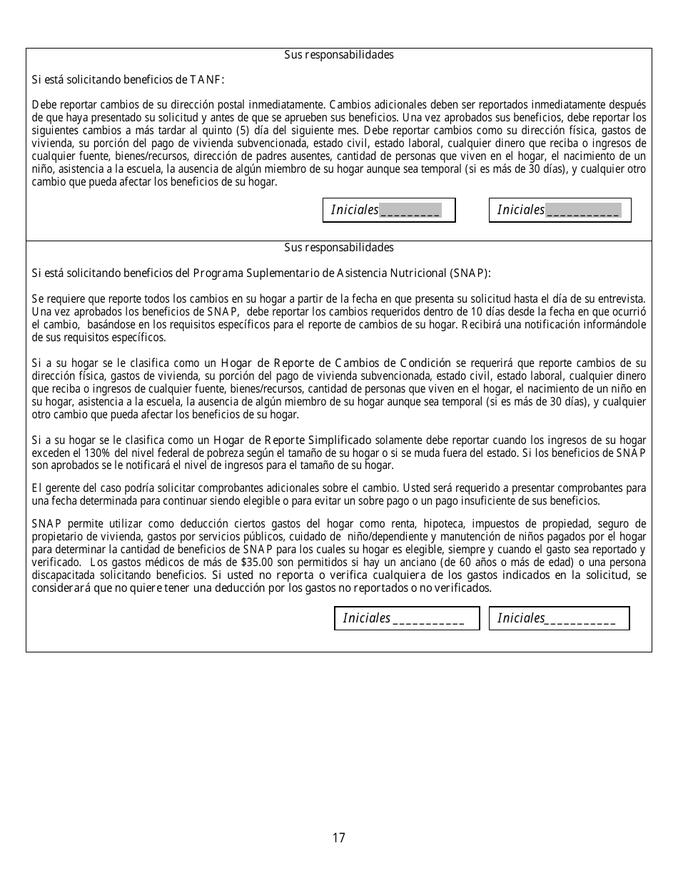 Formulario 2905-EG / S Solicitud De Asistencia Publica - Nevada (Spanish), Page 17