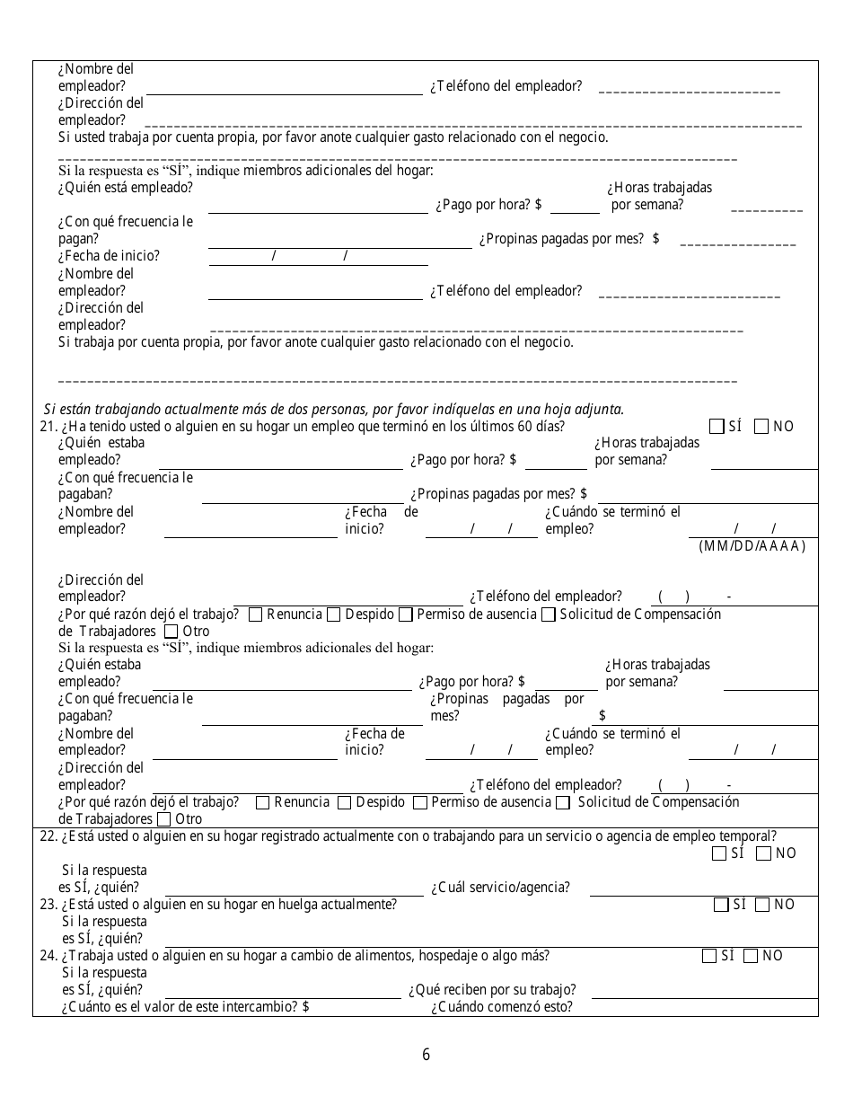 Formulario 2905-EG / S Solicitud De Asistencia Publica - Nevada (Spanish), Page 6