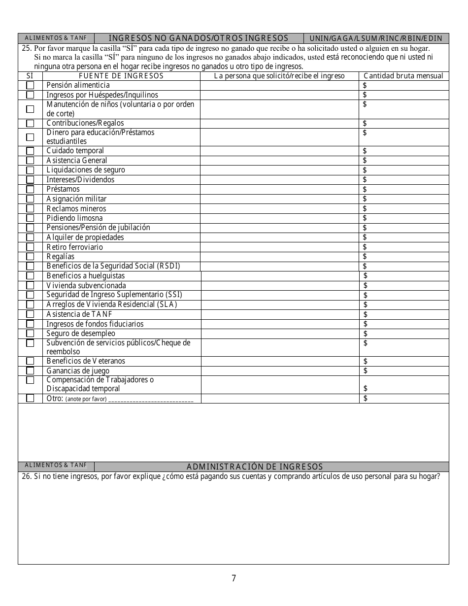 Formulario 2905-EG / S Solicitud De Asistencia Publica - Nevada (Spanish), Page 7