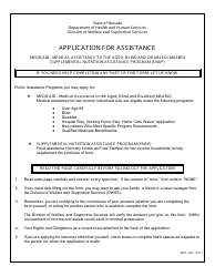 Form 2920-EM Application for Assistance - Medicaid, Maabd, Snap - Nevada