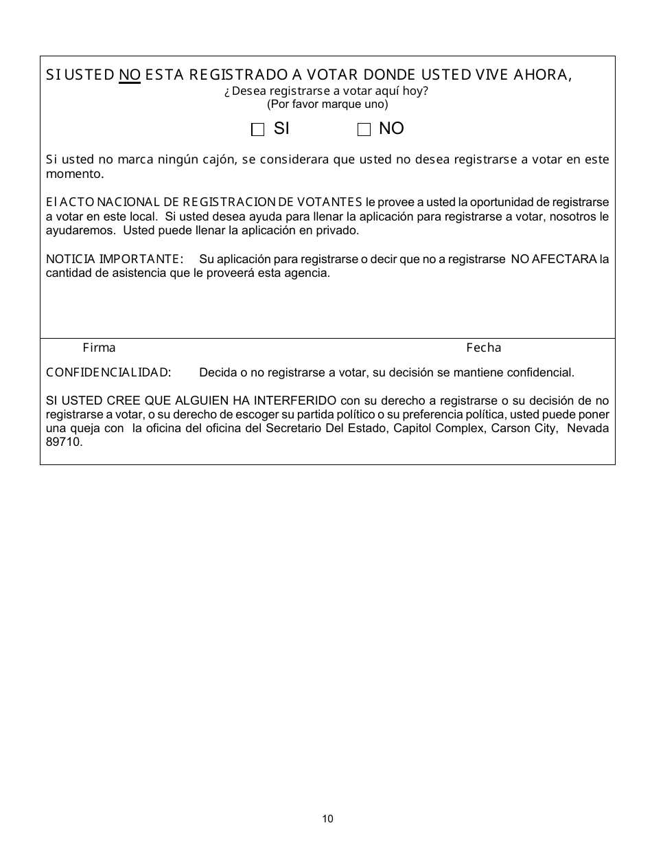 Formulario 2920-EMS Aplicacion Para Asistencia - Nevada (Spanish), Page 12
