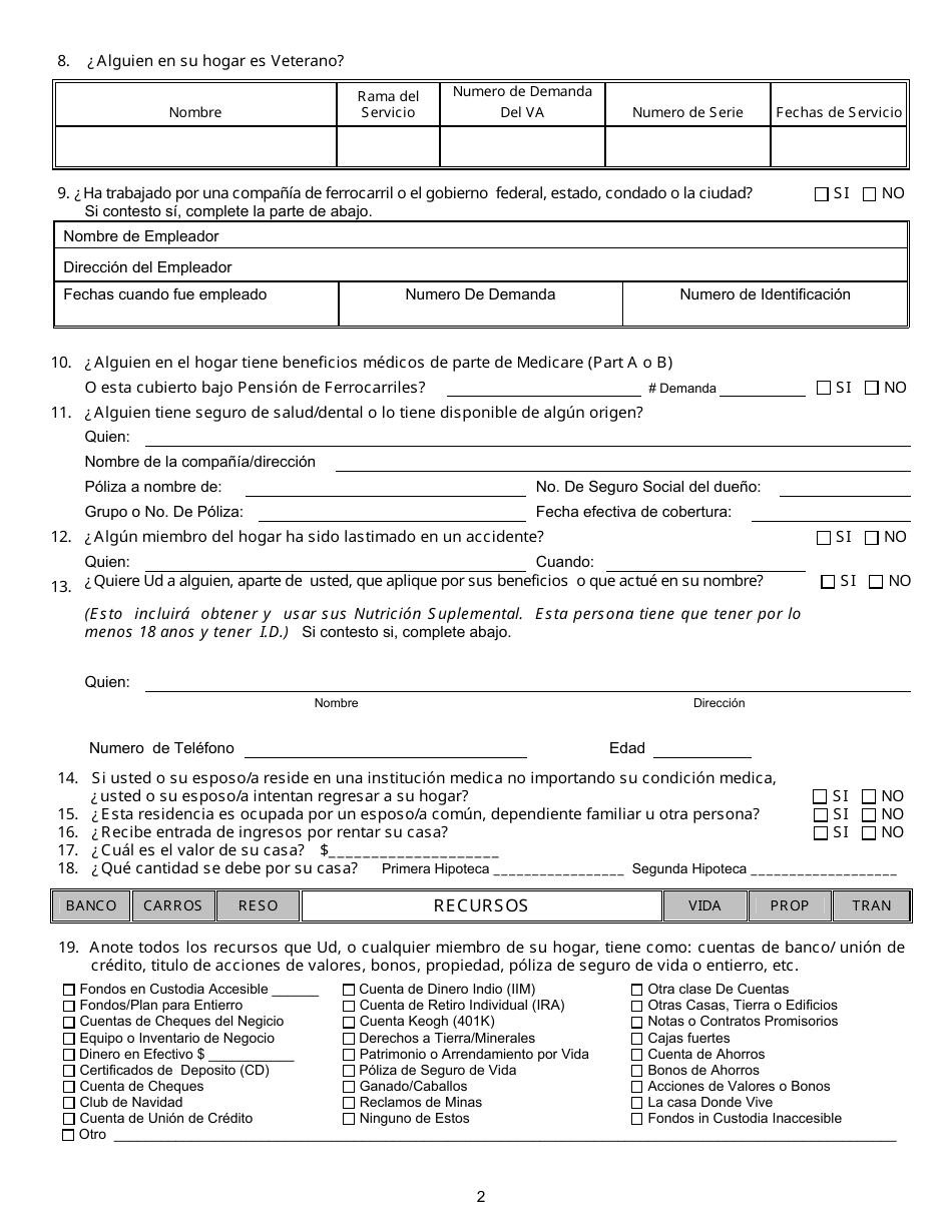 Formulario 2920-EMS Aplicacion Para Asistencia - Nevada (Spanish), Page 4