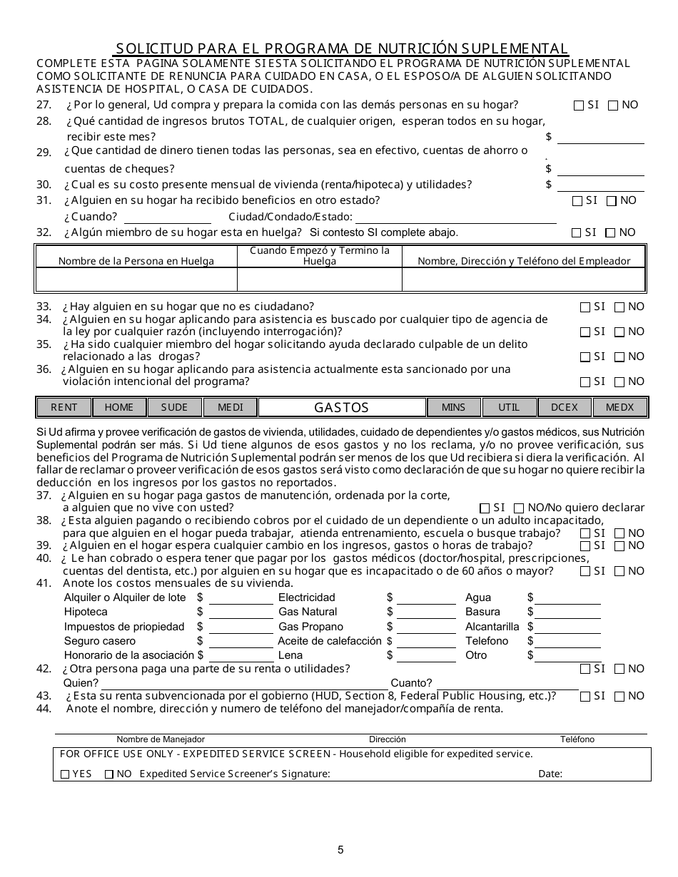 Formulario 2920-EMS Aplicacion Para Asistencia - Nevada (Spanish), Page 7