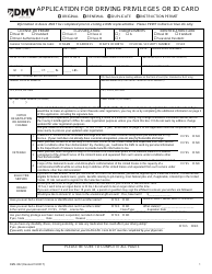 Document preview: Form DMV-002 Application for Driving Privileges or Id Card - Nevada