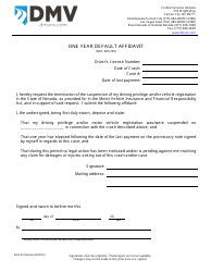 Document preview: Form DLD-33 One Year Default Affidavit - Nevada