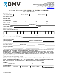 Document preview: Form VP-264 Application for Non-resident Business Permit - Nevada