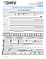 Document preview: Form VP-247 Registration Services Transaction Request - Nevada