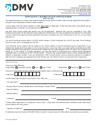 Document preview: Form SP14 Duplicate License Plate Application - Nevada