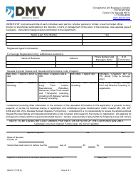 Form OBL237 Application for Business License and Garage Registration - Nevada, Page 2