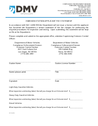 Document preview: Form EC-25 Emission Station Applicant Fee Statement - Nevada