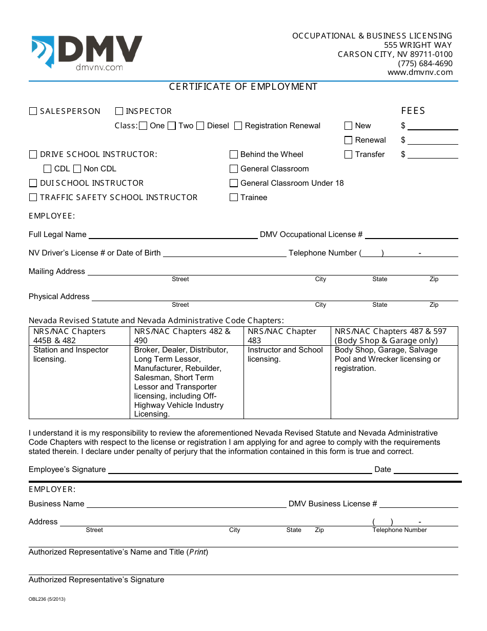 Form EC-7 New Emission Inspector License Packet - Nevada, Page 2