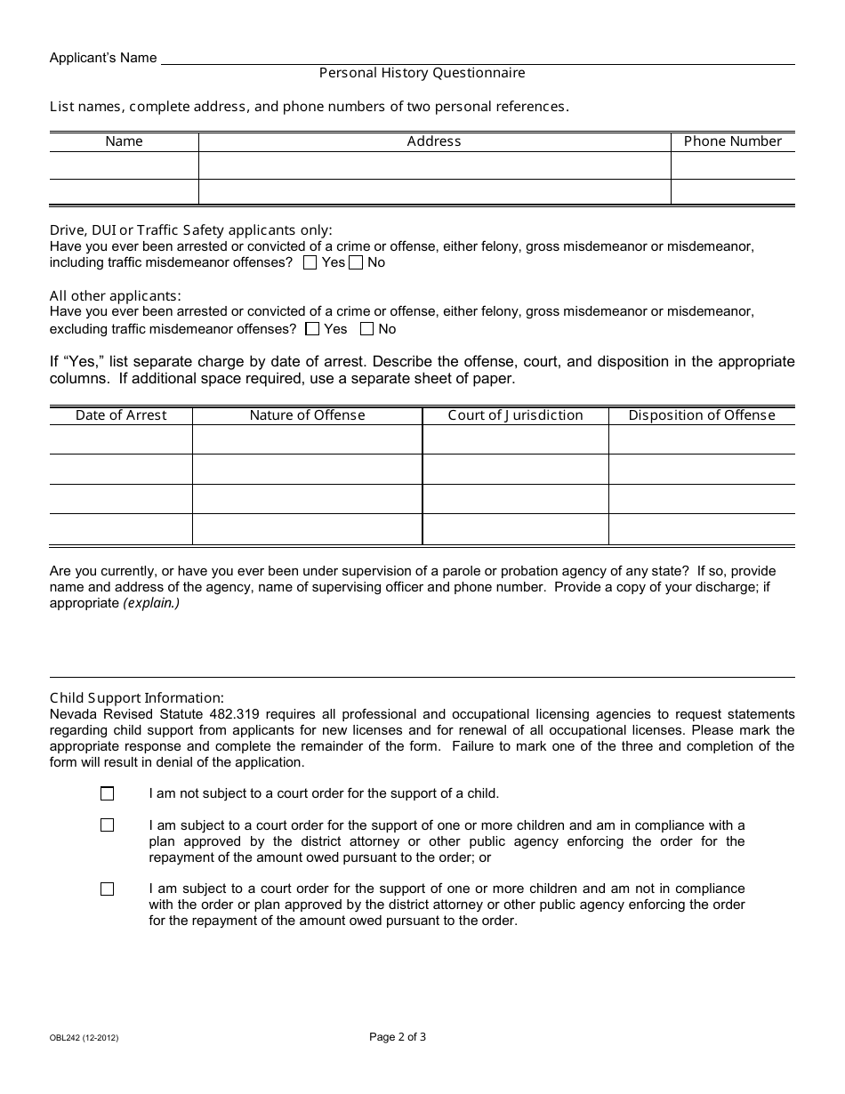 Form EC-7 New Emission Inspector License Packet - Nevada, Page 4