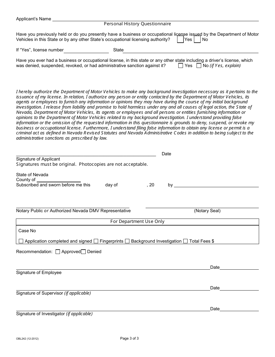 Form EC-7 - Fill Out, Sign Online and Download Fillable PDF, Nevada ...