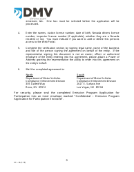 Form EC-27 Application for Participation &amp; Memorandum of Understanding - Nevada, Page 5