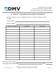 Form CDL-038 Third Party Company &amp; School Renewal Application - Nevada, Page 6