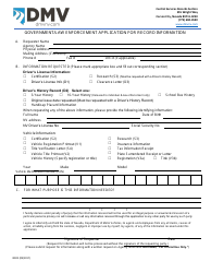 Document preview: Form IR022 Government/Law Enforcement Application for Record Information - Nevada