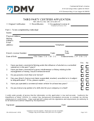 Document preview: Form CDL-028 Third Party Certifier Application - Nevada
