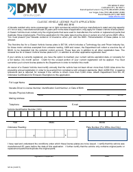 Document preview: Form SP-34 Classic Vehicle License Plate Application - Nevada