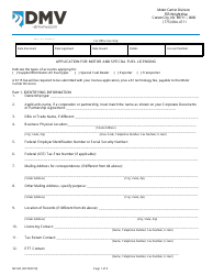 Form MC042 Application for Motor and Special Fuel Licensing - Nevada