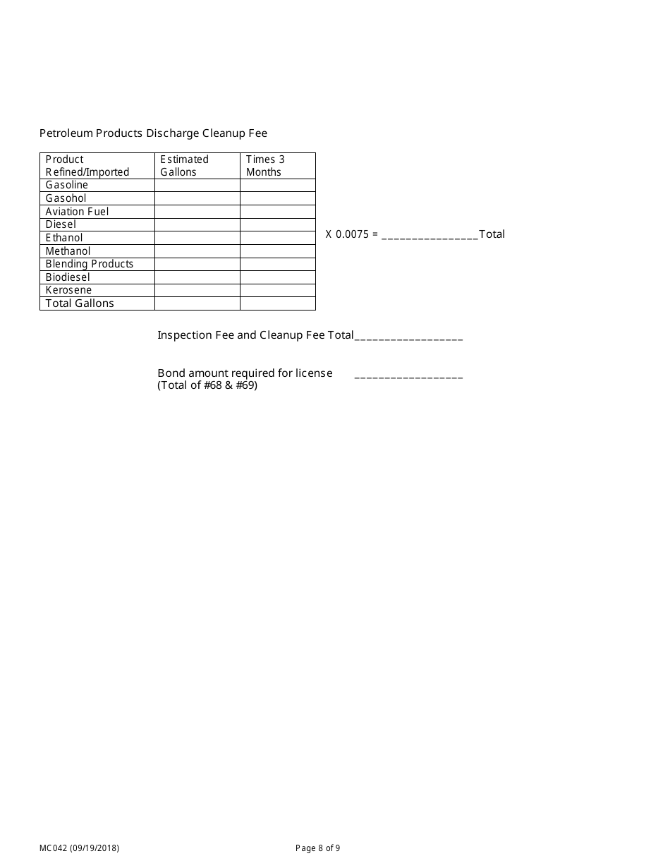 Form MC042 Application for Motor and Special Fuel Licensing - Nevada, Page 8
