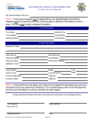 Document preview: Form NPP OFS014 (A) Travel Permit Request - Nevada